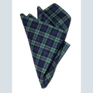 NWOT Osprey London Extra Large Tartan Plaid Pocket Square Handkerchief Men's